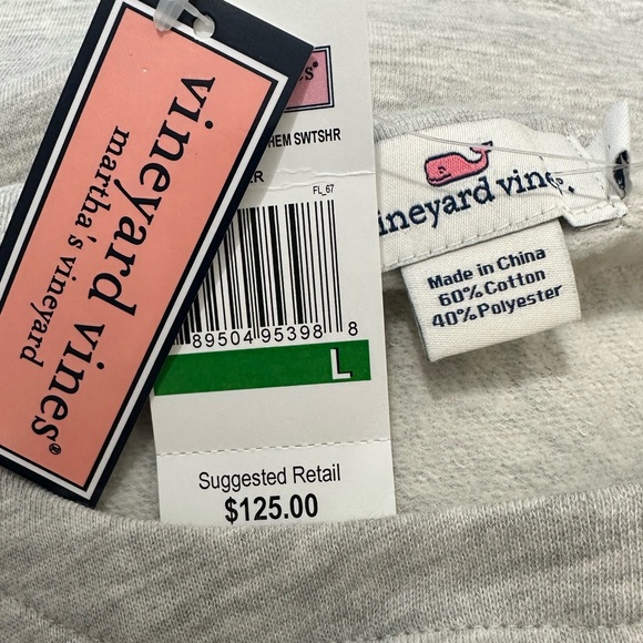 NWT Vineyard Vines || Women's Long Shore Plaid ruffles hem sweatshirt size L - Picture 5 of 7